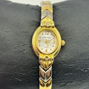 Vintage Sergio Valente Gold Silver Women’s Watch Working New Battery